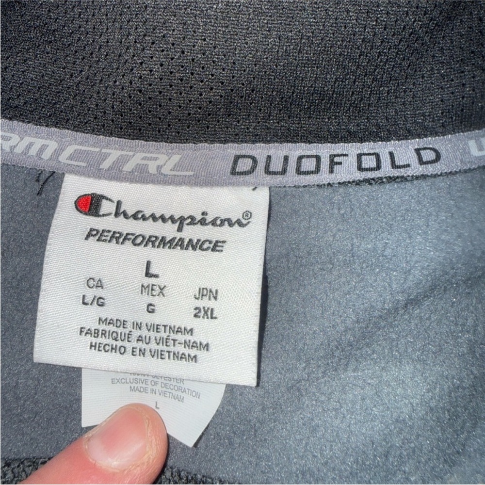 Champion Duofold Black and Gray Quarter Zip Pullover 🔥 - Picture 2 of 8
